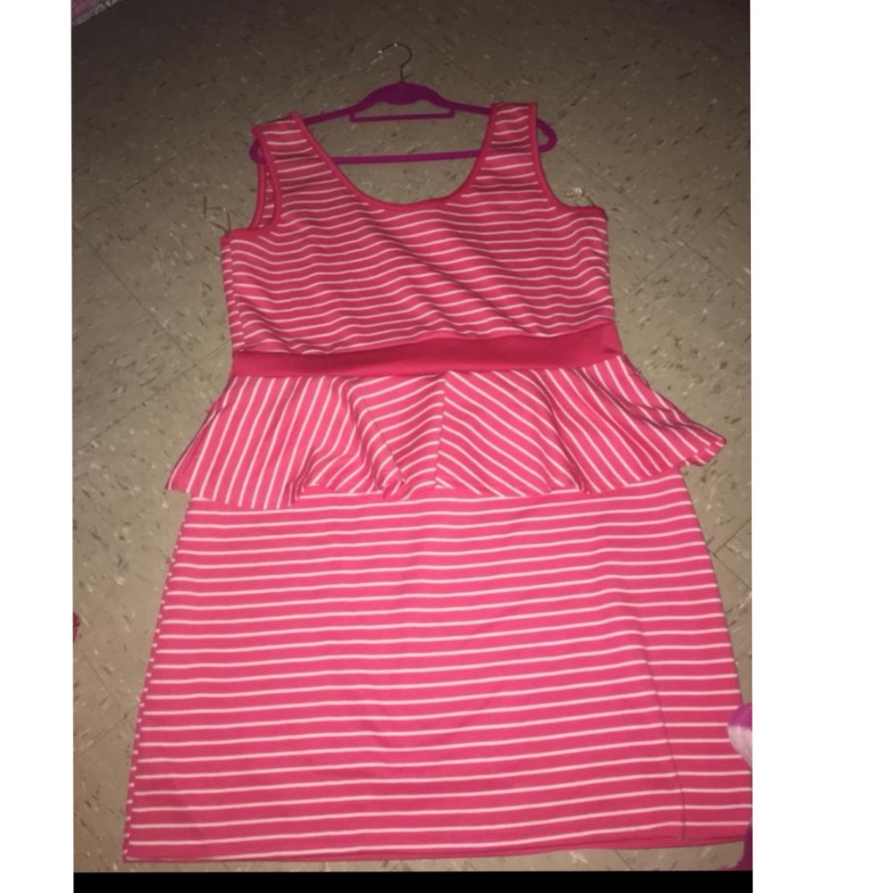 Peplum striped dress